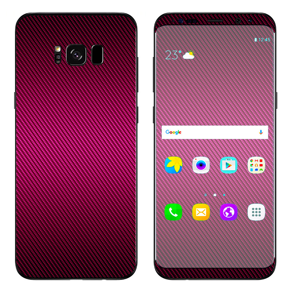  Pink,Black Carbon Fiber Graphite Samsung Galaxy S8 Skin