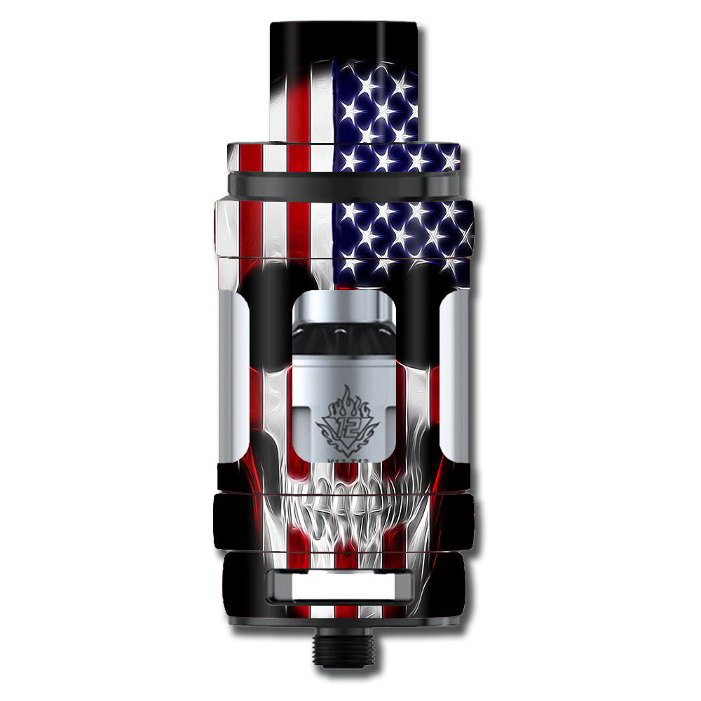  American Skull Flag In Skull Smok TFV12 Tank Skin