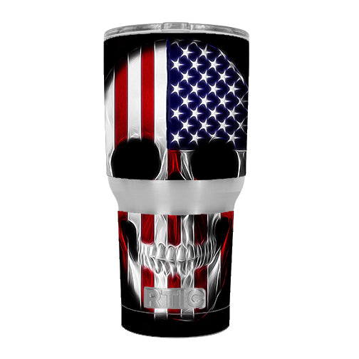  American Skull Flag In Skull RTIC 30oz Tumbler Skin