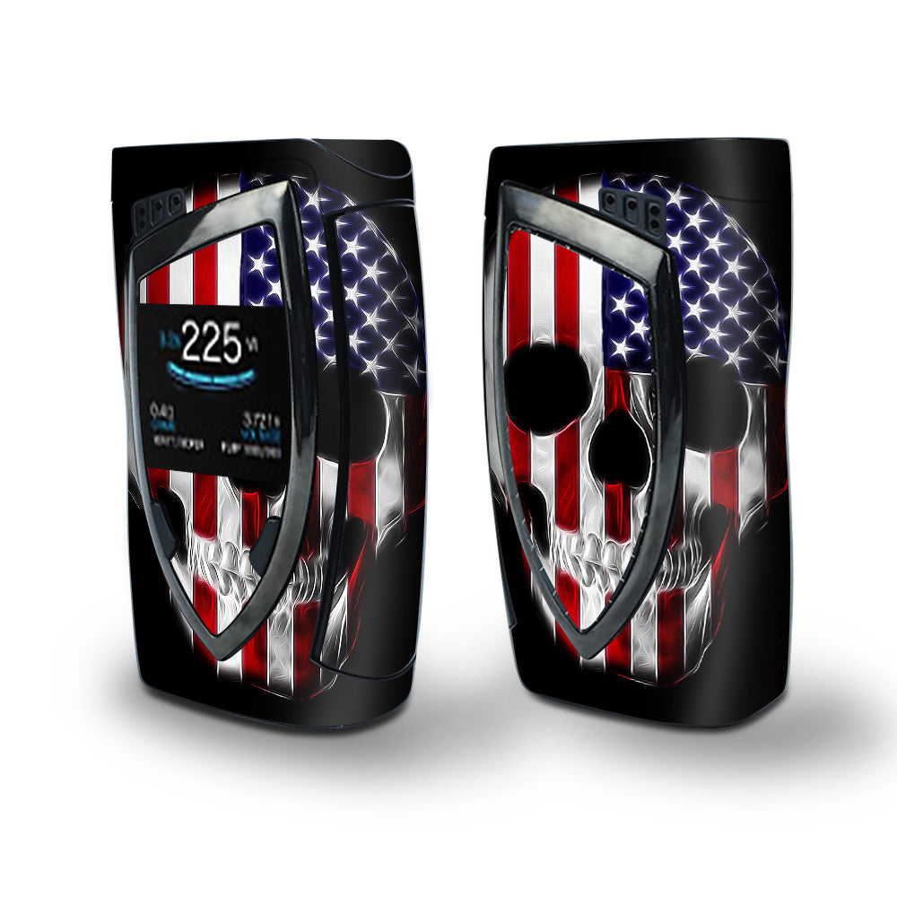 Skin Decal Vinyl Wrap for Smok Devilkin Kit 225w Vape (includes TFV12 Prince Tank Skins) skins cover/ American Skull Flag in Skull