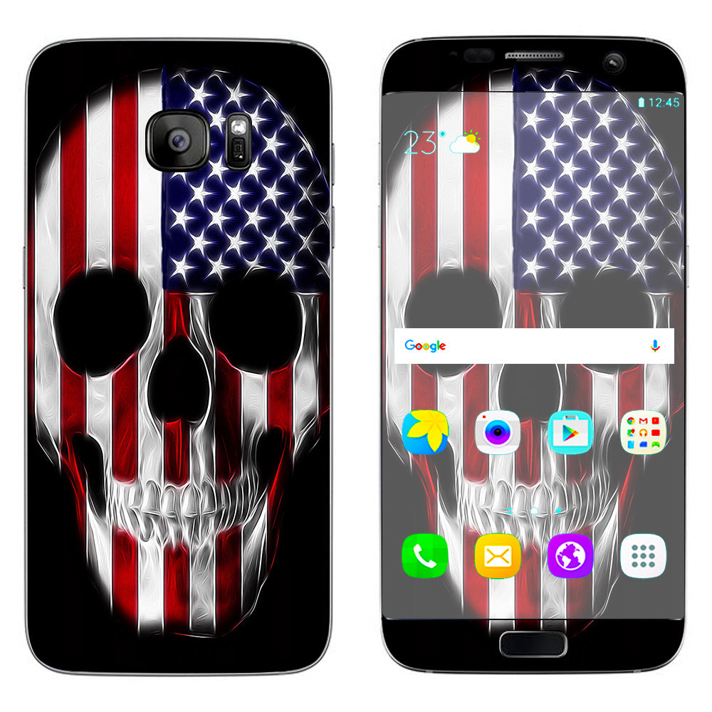  American Skull Flag In Skull Samsung Galaxy S7 Edge Skin