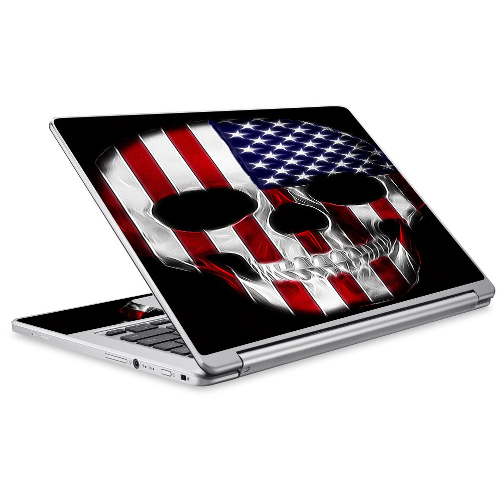  American Skull Flag In Skull Acer Chromebook R13 Skin