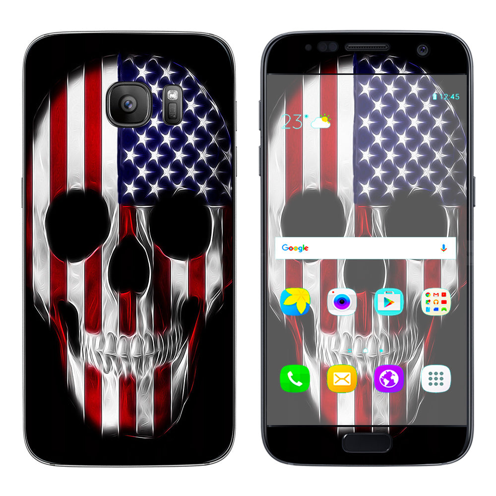  American Skull Flag In Skull Samsung Galaxy S7 Skin