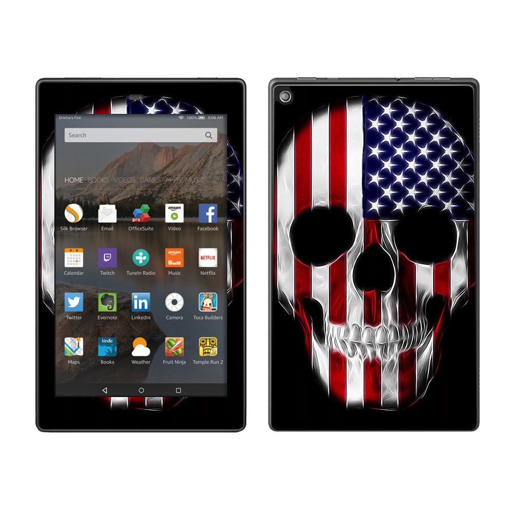  American Skull Flag In Skull Amazon Fire HD 8 Skin