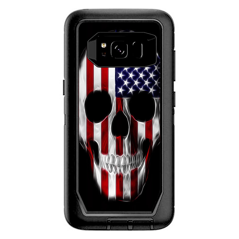  American Skull Flag In Skull Otterbox Defender Samsung Galaxy S8 Skin