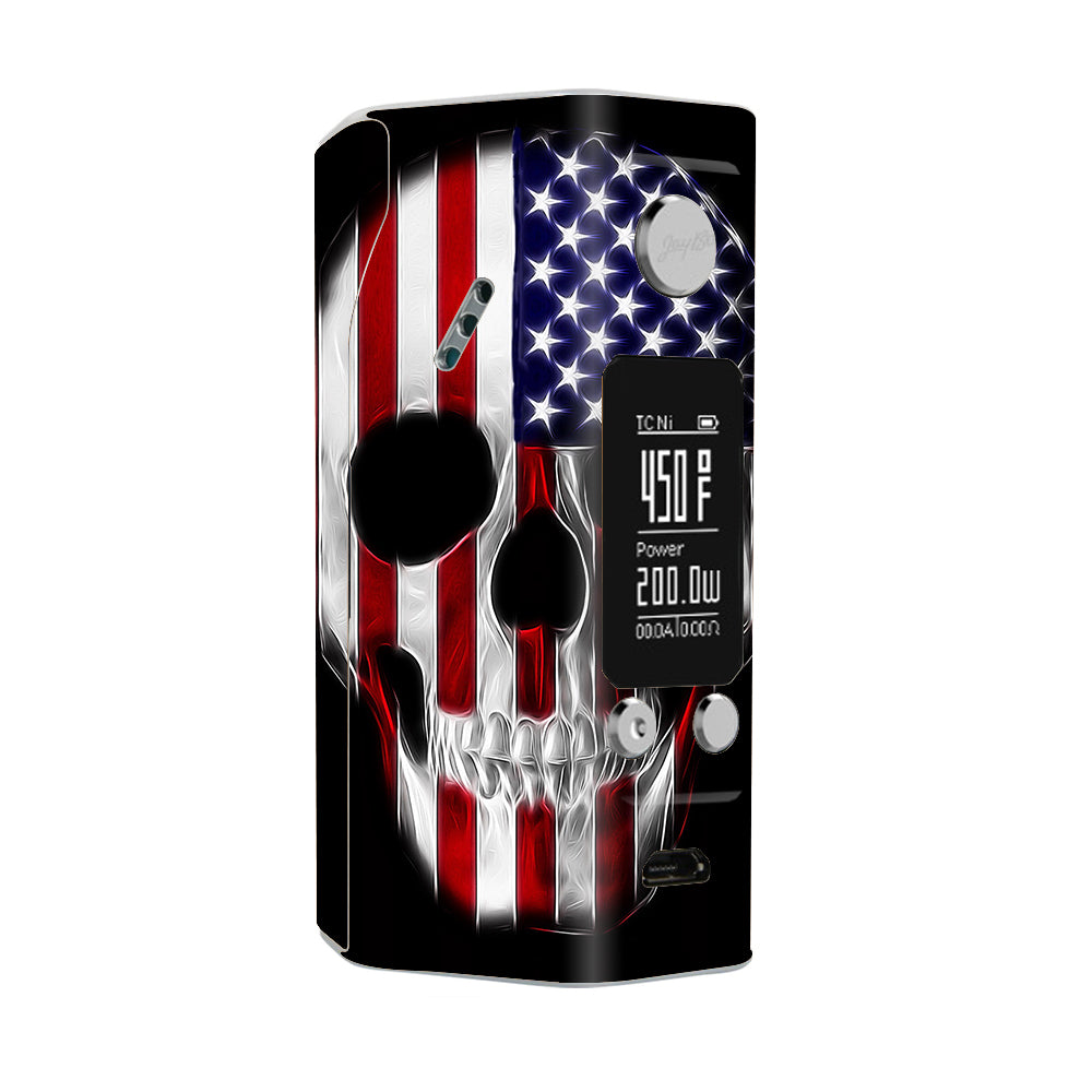  American Skull Flag In Skull Wismec Reuleaux RX200S Skin