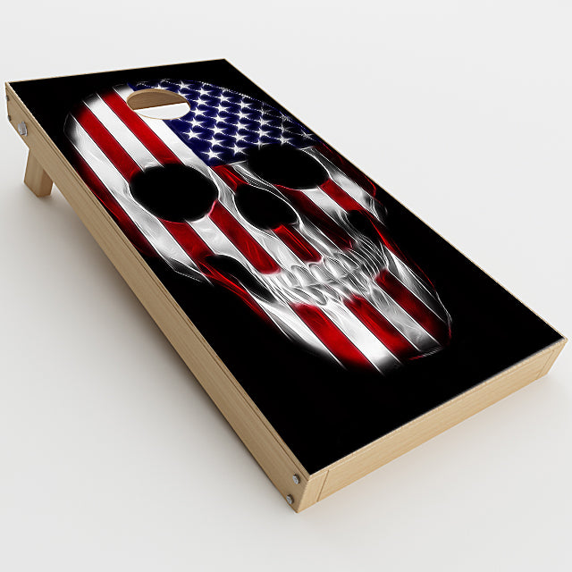  American Skull Flag In Skull Cornhole Game Boards  Skin