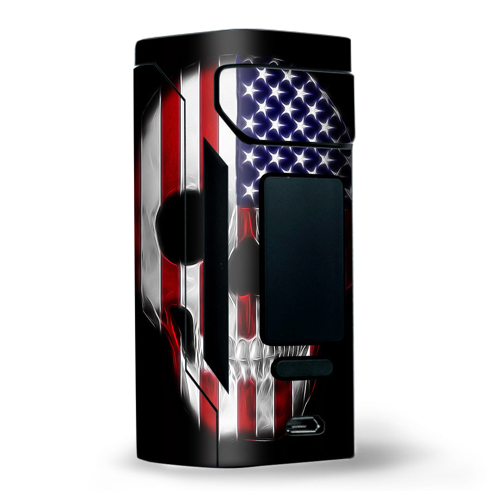  American Skull Flag In Skull Wismec RX2 20700 Skin