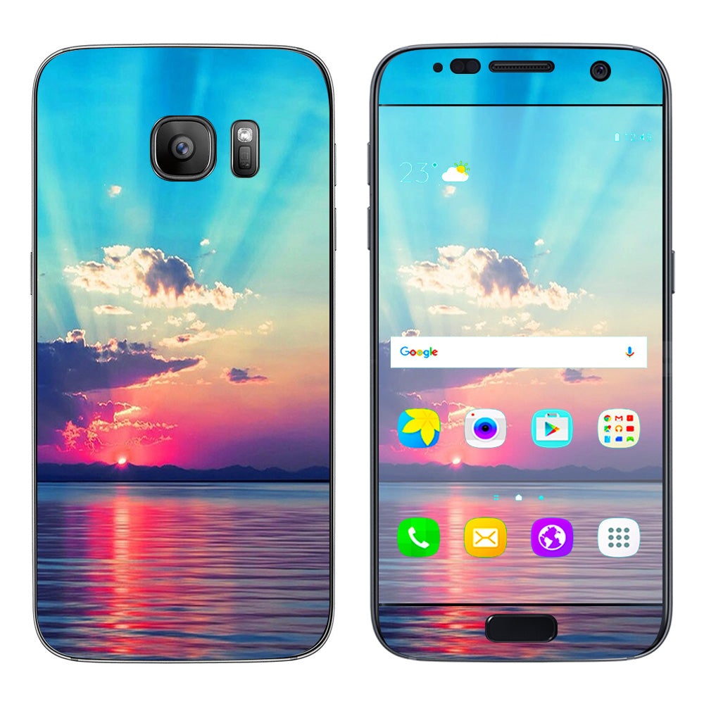  Summertime Sun Rays Sunset  Samsung Galaxy S7 Skin