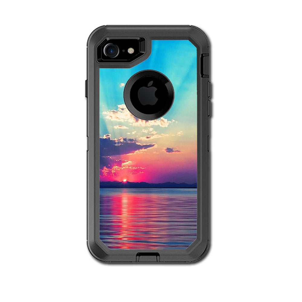  Summertime Sun Rays Sunset Otterbox Defender iPhone 7 or iPhone 8 Skin