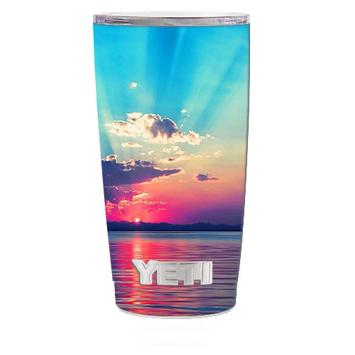  Summertime Sun Rays Sunset Yeti 20oz Rambler Tumbler Skin