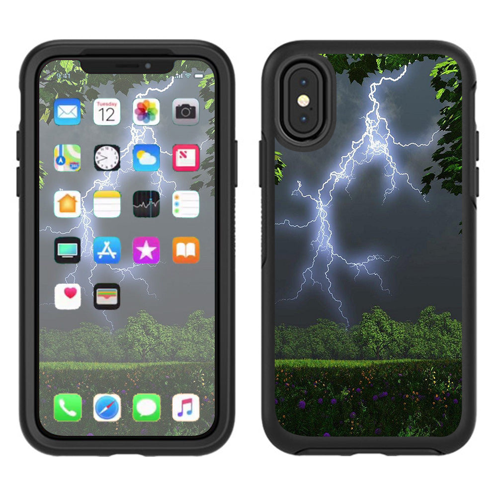  Lightning Weather Storm Electric Otterbox Defender Apple iPhone X Skin