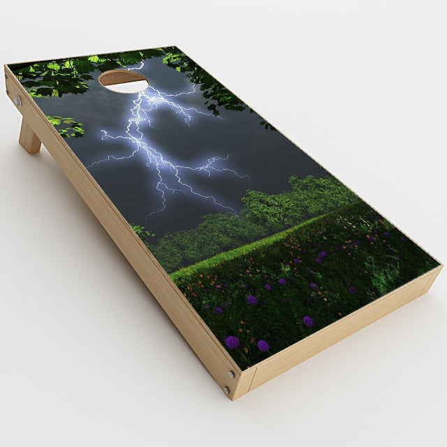  Lightning Weather Storm Electric Cornhole Game Boards  Skin