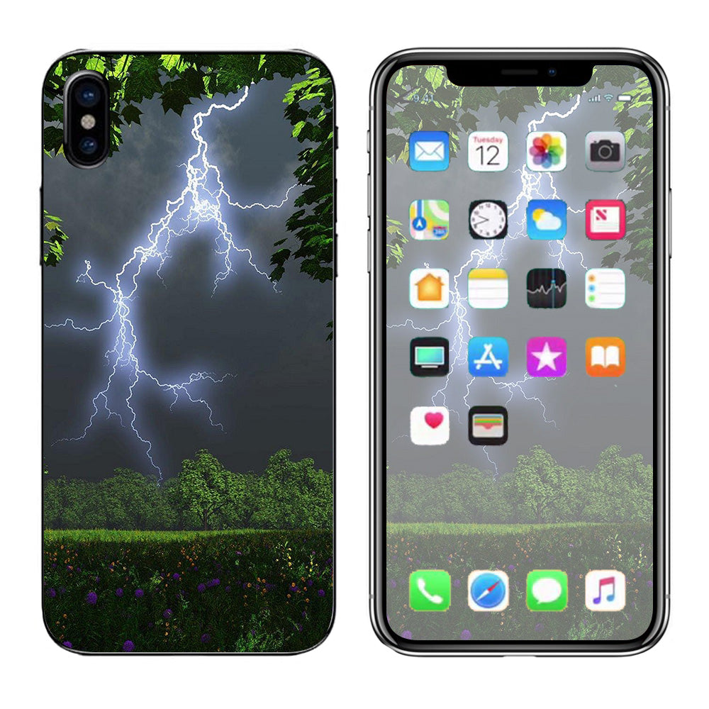  Lightning Weather Storm Electric Apple iPhone X Skin