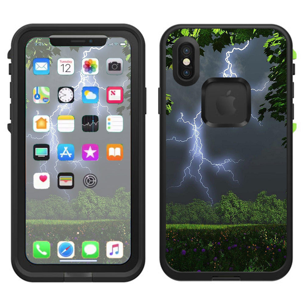  Lightning Weather Storm Electric Lifeproof Fre Case iPhone X Skin