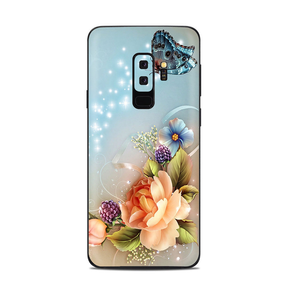  Sparkle Butterfly Flowers Samsung Galaxy S9 Plus Skin