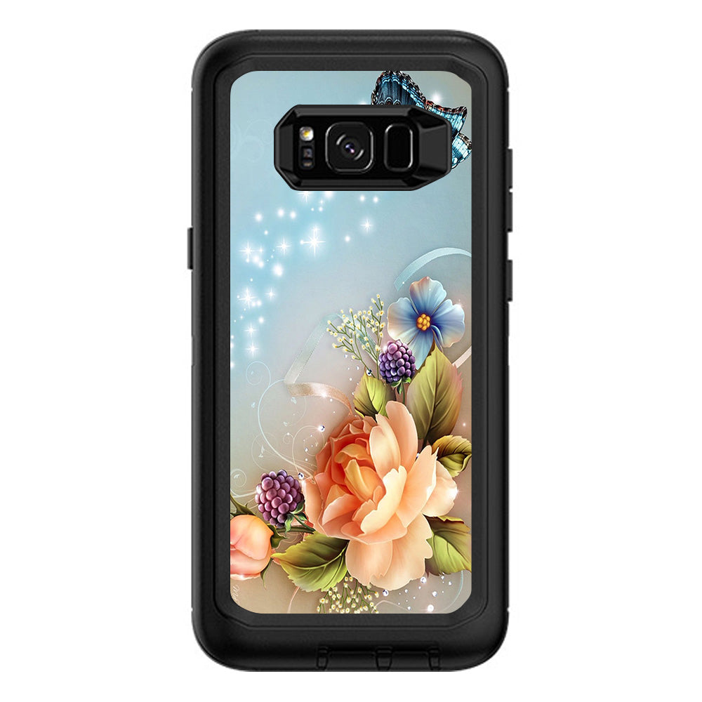  Sparkle Butterfly Flowers Otterbox Defender Samsung Galaxy S8 Plus Skin