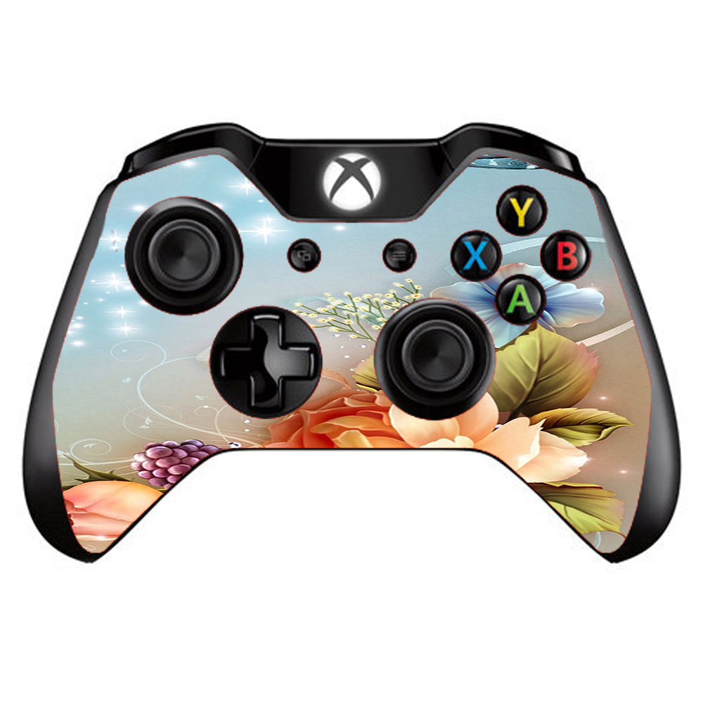  Sparkle Butterfly Flowers Microsoft Xbox One Controller Skin