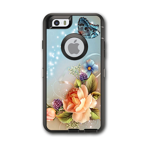  Sparkle Butterfly Flowers Otterbox Defender iPhone 6 Skin