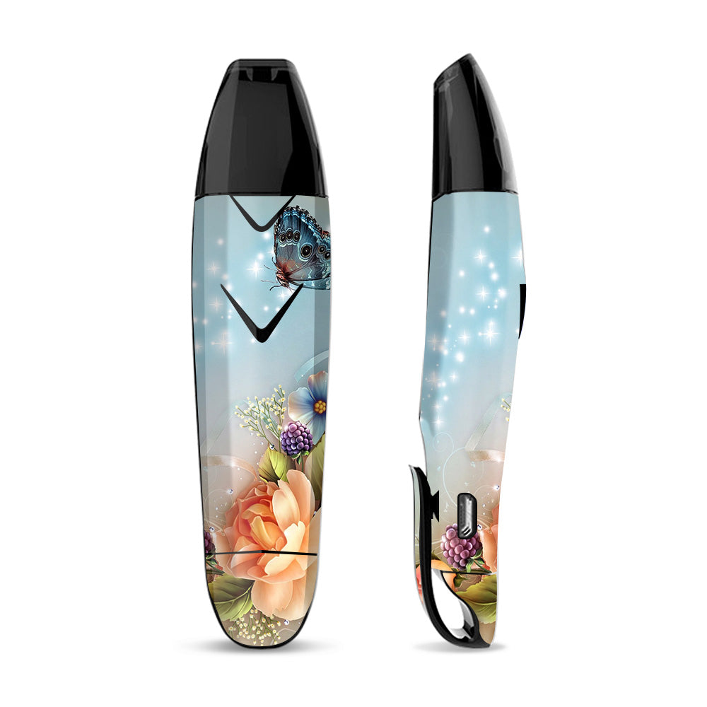 Skin Decal Vinyl Wrap for Suorin Vagon  Vape / Sparkle Butterfly Flowers