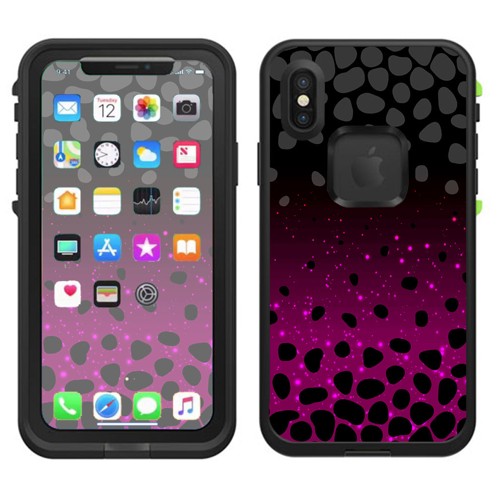  Spotted Pink Black Wallpaper Lifeproof Fre Case iPhone X Skin