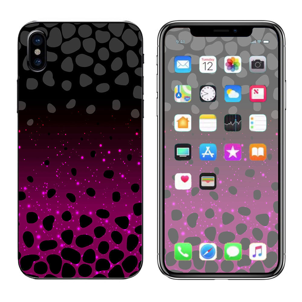  Spotted Pink Black Wallpaper Apple iPhone X Skin