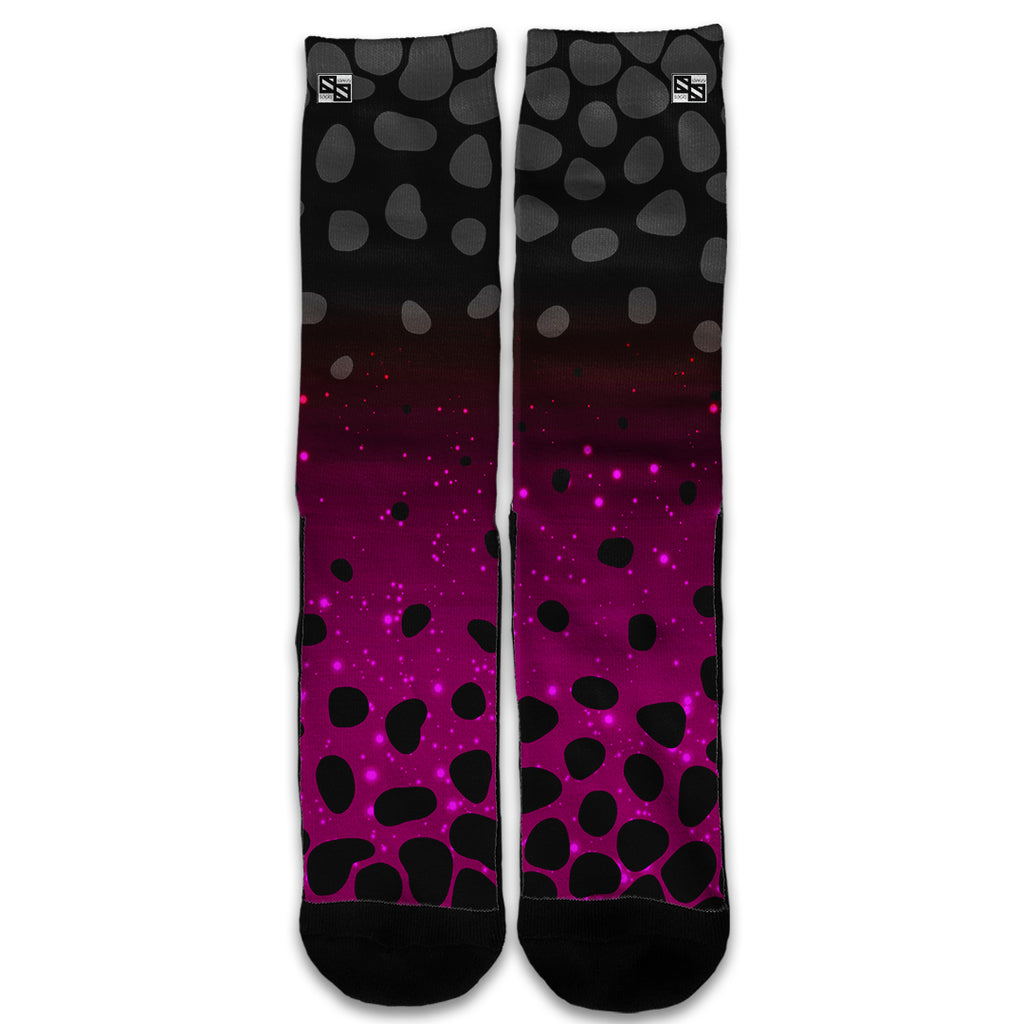  Spotted Pink Black Wallpaper Universal Socks