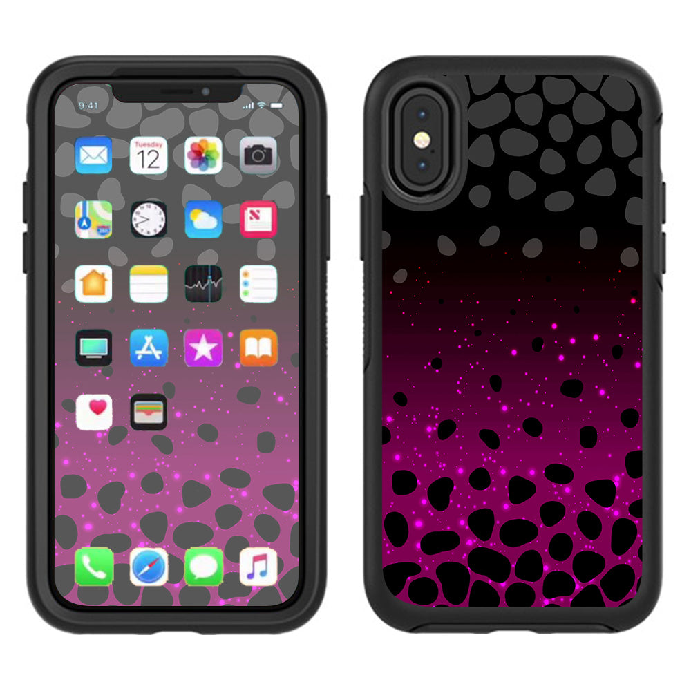  Spotted Pink Black Wallpaper Otterbox Defender Apple iPhone X Skin