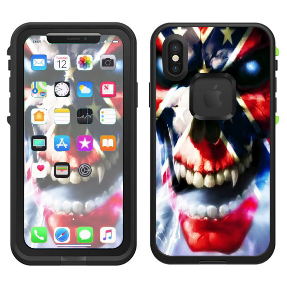  Southern Skull Flag The South Lifeproof Fre Case iPhone X Skin