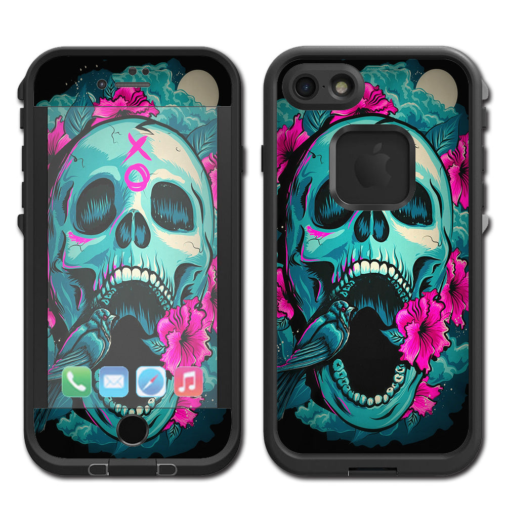  Skull Dia De Los Muertos Design Bird Lifeproof Fre iPhone 7 or iPhone 8 Skin