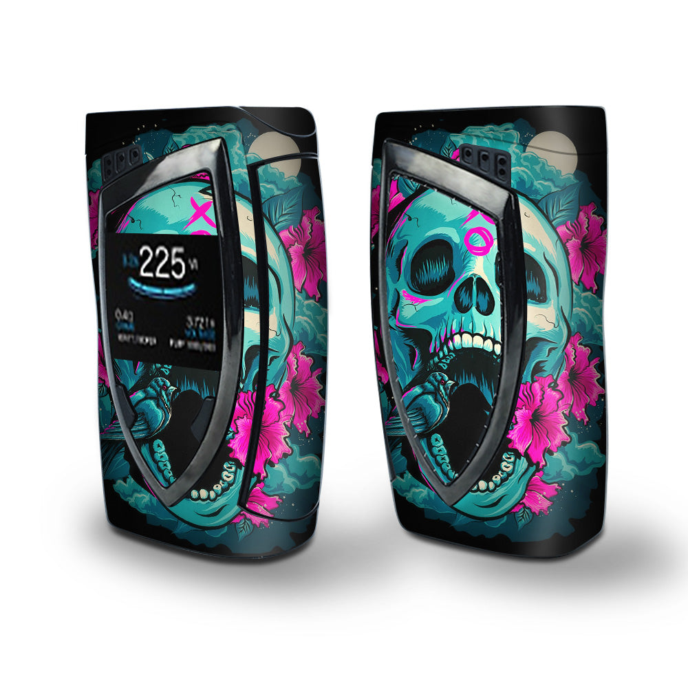 Skin Decal Vinyl Wrap for Smok Devilkin Kit 225w Vape (includes TFV12 Prince Tank Skins) skins cover/ Skull Dia De Los Muertos Design Bird