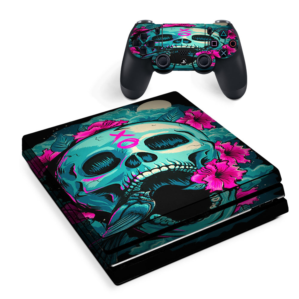 Skin Decal Vinyl Wrap For Playstation Ps4 Pro Console & Controller Stickers Skins Cover/ Skull Dia De Los Muertos Design Bird Sony PS4 Pro Skin