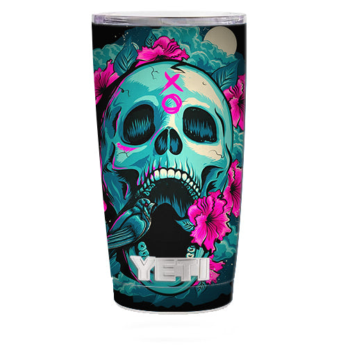  Skull Dia De Los Muertos Design Bird Yeti 20oz Rambler Tumbler Skin