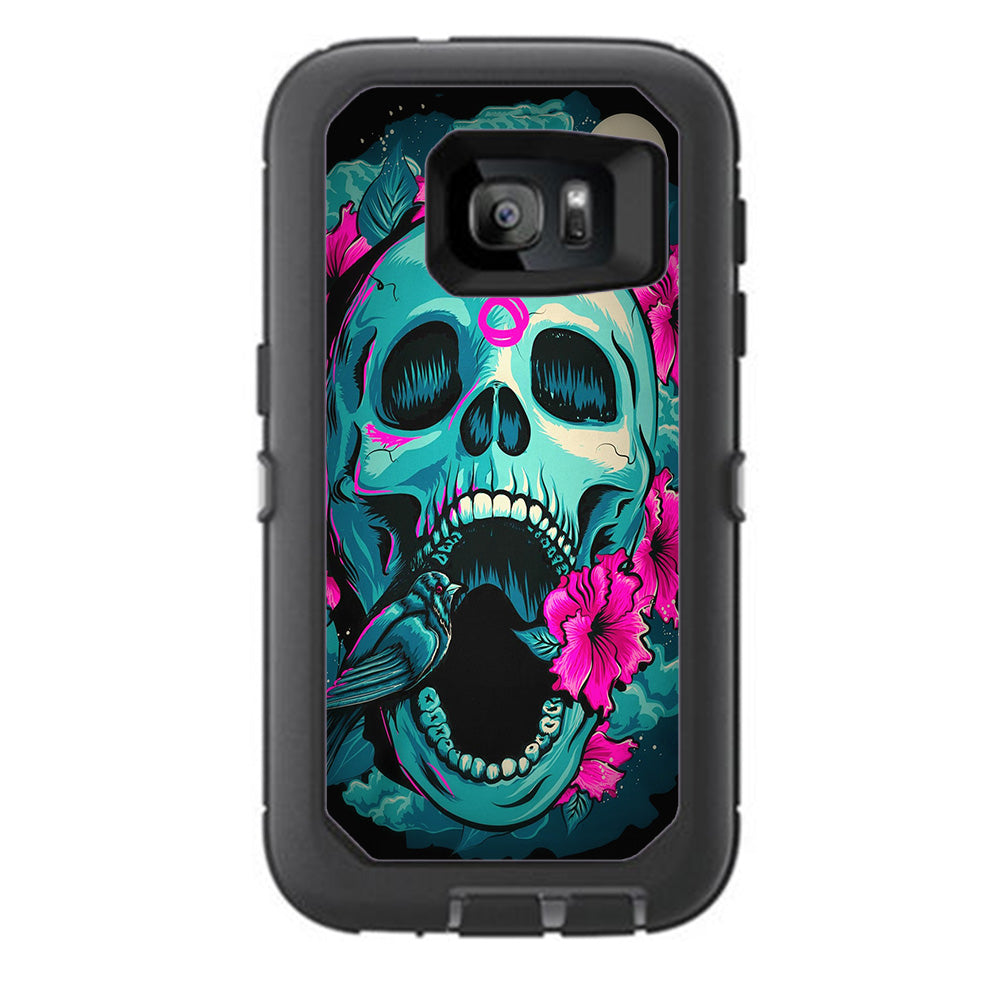  Skull Dia De Los Muertos Design Bird Otterbox Defender Samsung Galaxy S7 Skin