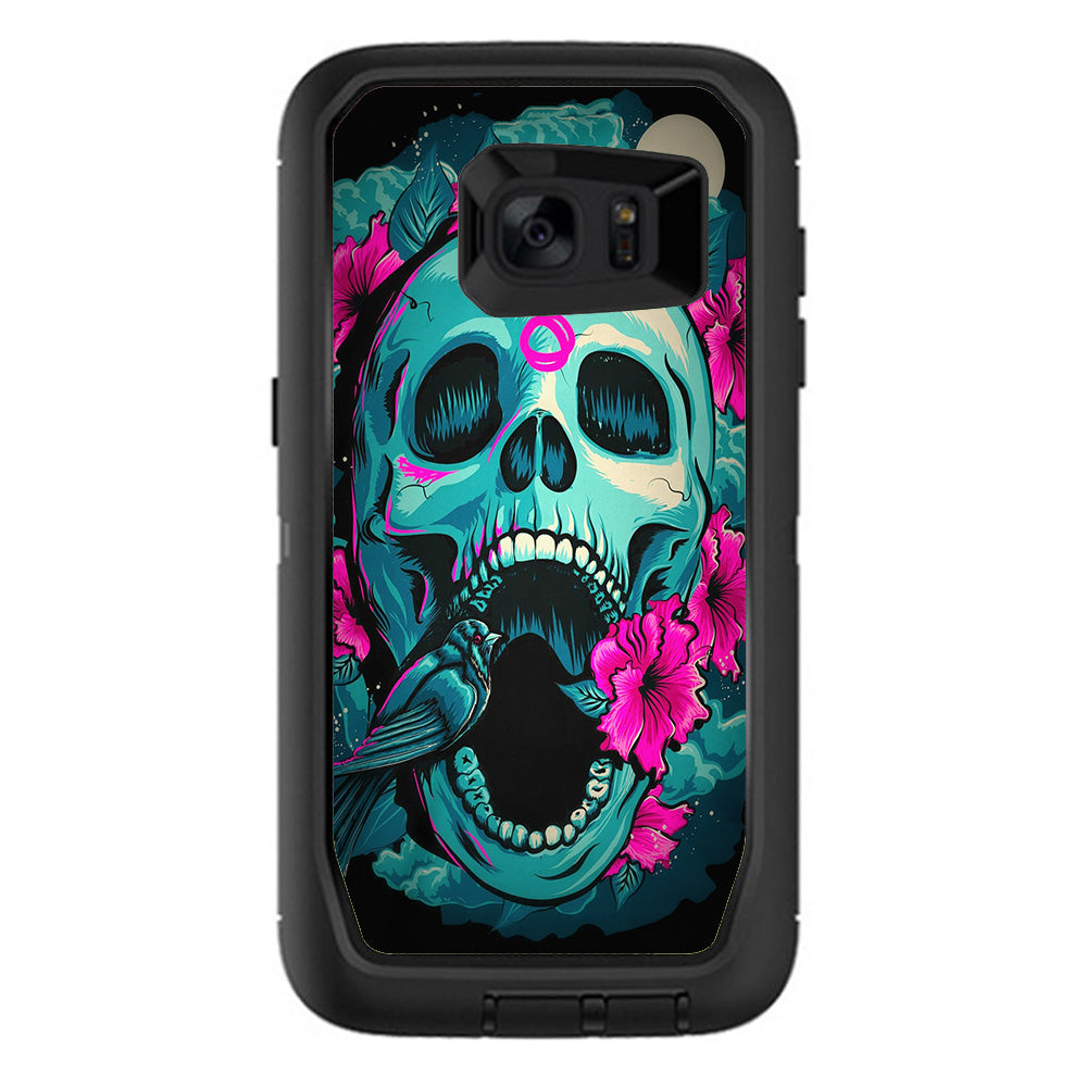  Skull Dia De Los Muertos Design Bird Otterbox Defender Samsung Galaxy S7 Edge Skin