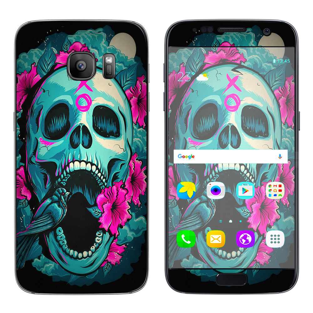  Skull Dia De Los Muertos Design Bird Samsung Galaxy S7 Skin