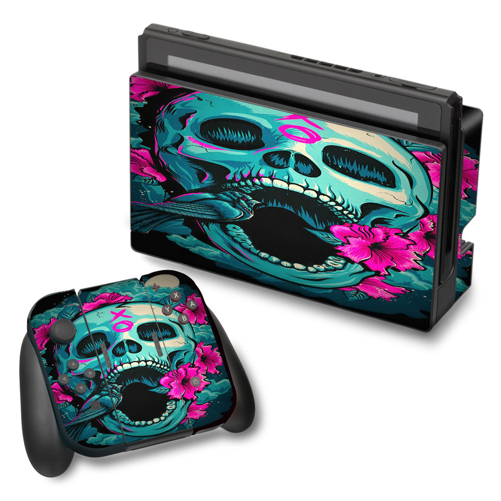  Skull Dia De Los Muertos Design Bird Nintendo Switch Skin