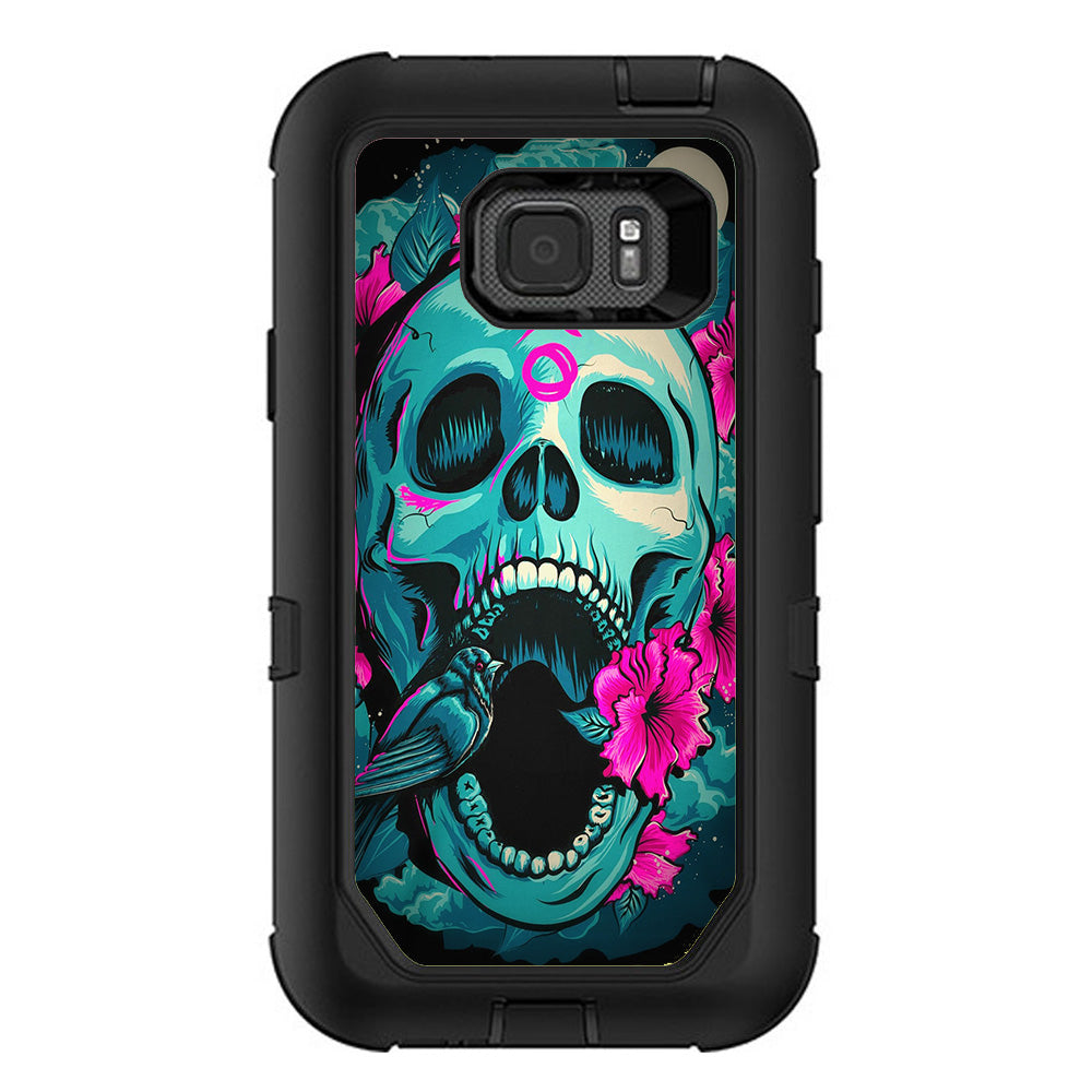  Skull Dia De Los Muertos Design Bird Otterbox Defender Samsung Galaxy S7 Active Skin