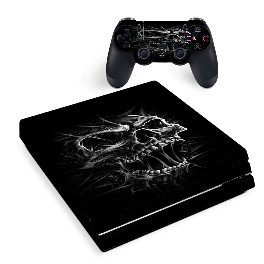 Skin Decal Vinyl Wrap For Playstation Ps4 Pro Console & Controller Stickers Skins Cover/ Skull Evil Stretch Slash Screaming Sony PS4 Pro Skin