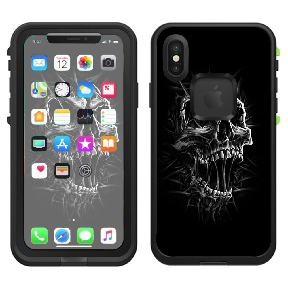  Skull Evil Stretch Slash Screaming Lifeproof Fre Case iPhone X Skin