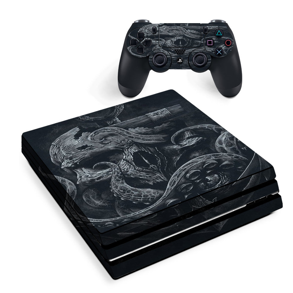 Skin Decal Vinyl Wrap For Playstation Ps4 Pro Console & Controller Stickers Skins Cover/ Skull Anchor Octopus Under Sea Sony PS4 Pro Skin