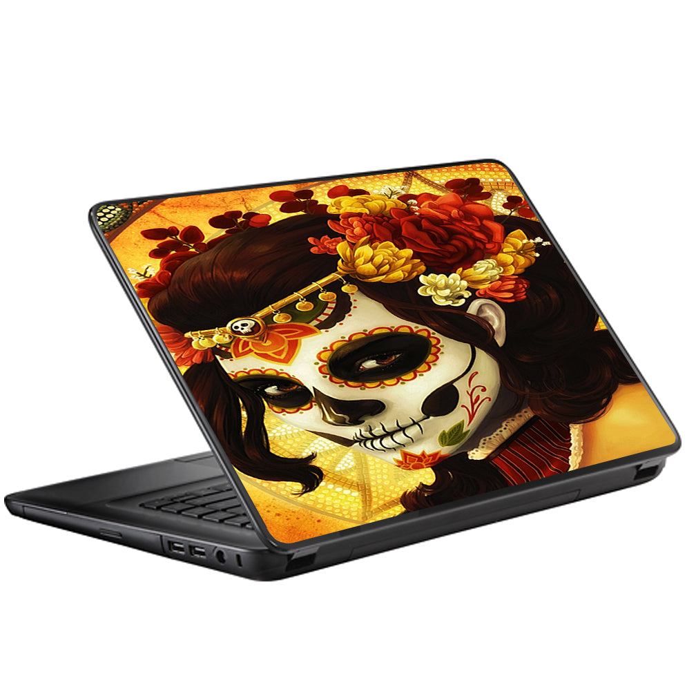  Skull Girl Dia De Los Muertos Paint Universal 13 to 16 inch wide laptop Skin