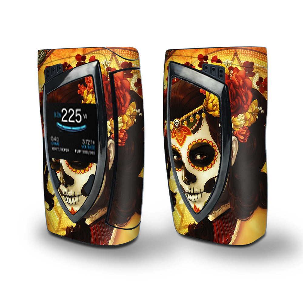 Skin Decal Vinyl Wrap for Smok Devilkin Kit 225w Vape (includes TFV12 Prince Tank Skins) skins cover/ Skull Girl Dia de Los Muertos Paint