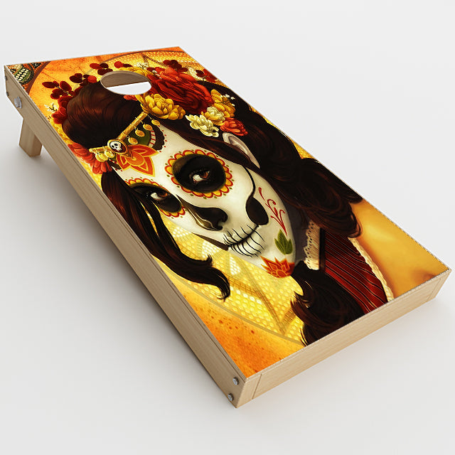  Skull Girl Dia De Los Muertos Paint Cornhole Game Boards  Skin