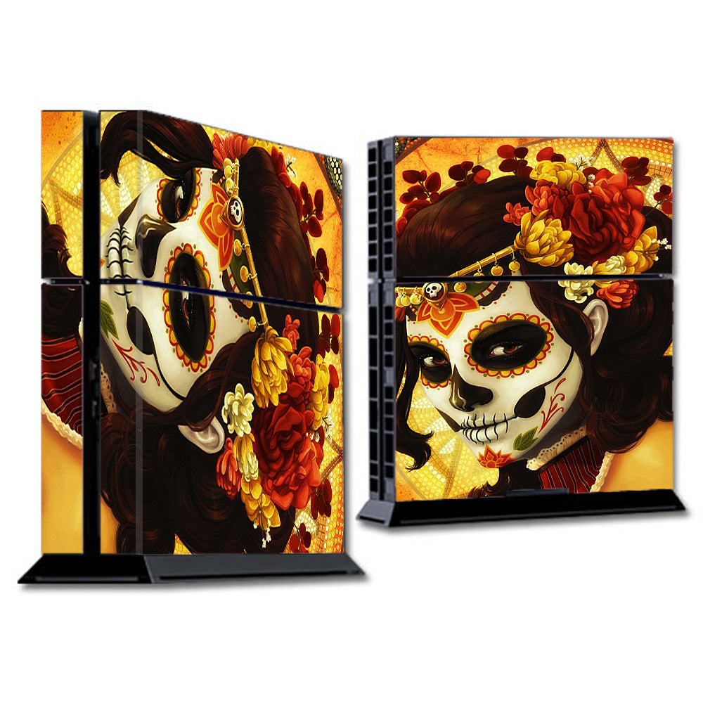  Skull Girl Dia De Los Muertos Paint Sony Playstation PS4 Skin