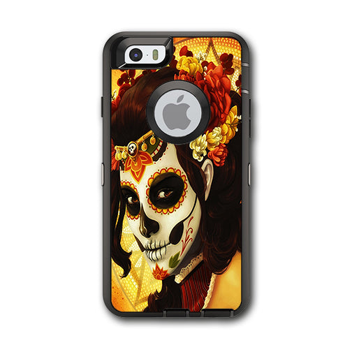  Skull Girl Dia De Los Muertos Paint Otterbox Defender iPhone 6 Skin
