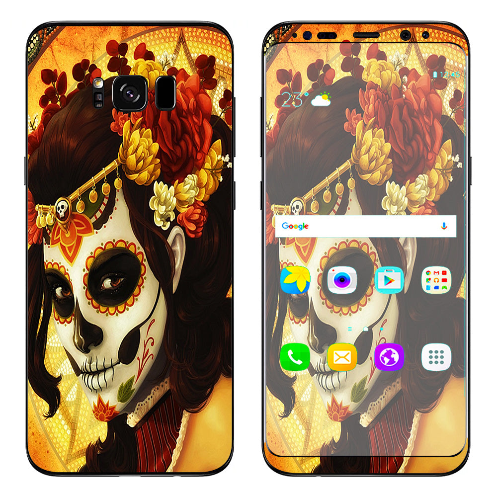  Skull Girl Dia De Los Muertos Paint Samsung Galaxy S8 Plus Skin