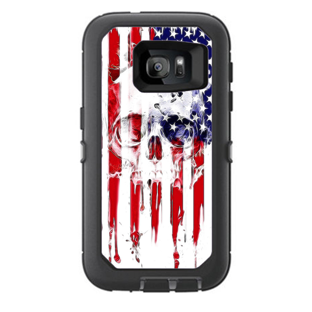  U.S.A. Flag Skull Drip Otterbox Defender Samsung Galaxy S7 Skin