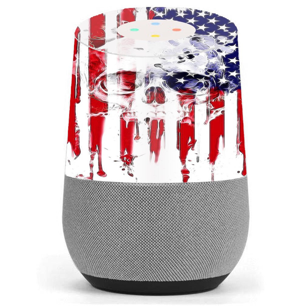  U.S.A. Flag Skull Drip Google Home Skin