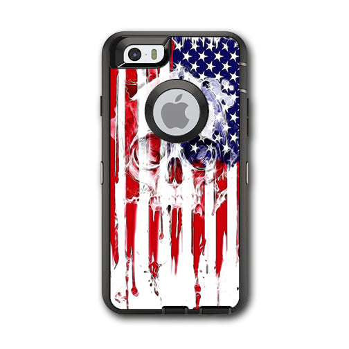  U.S.A. Flag Skull Drip Otterbox Defender iPhone 6 Skin